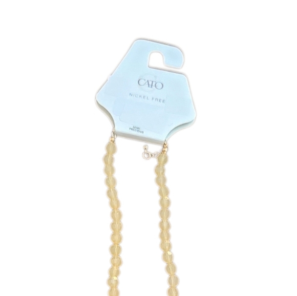 Cato Yellow Cream Beaded Necklace NWT - Picture 5 of 6